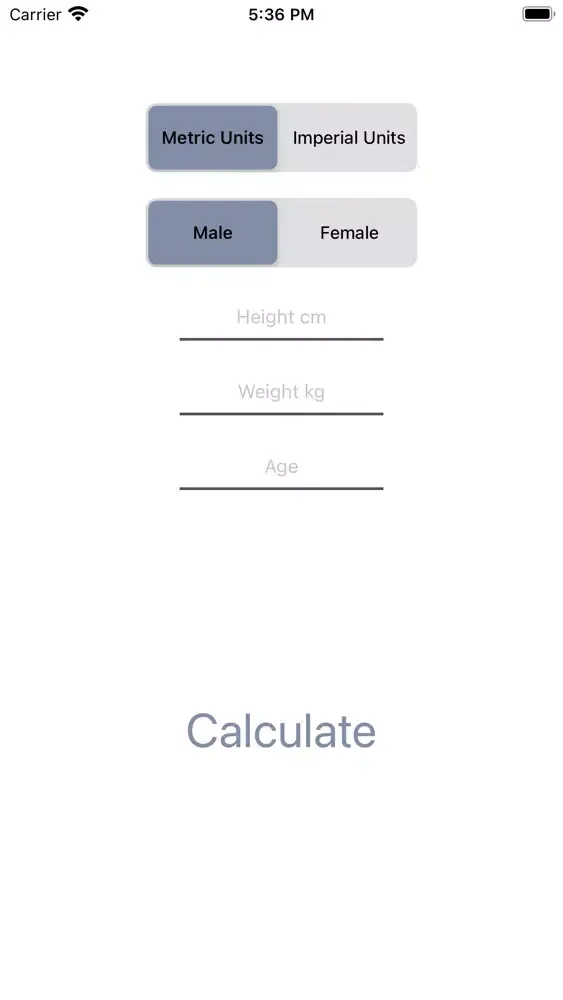 Tangkapan layar BMR Calculator Daily Calories