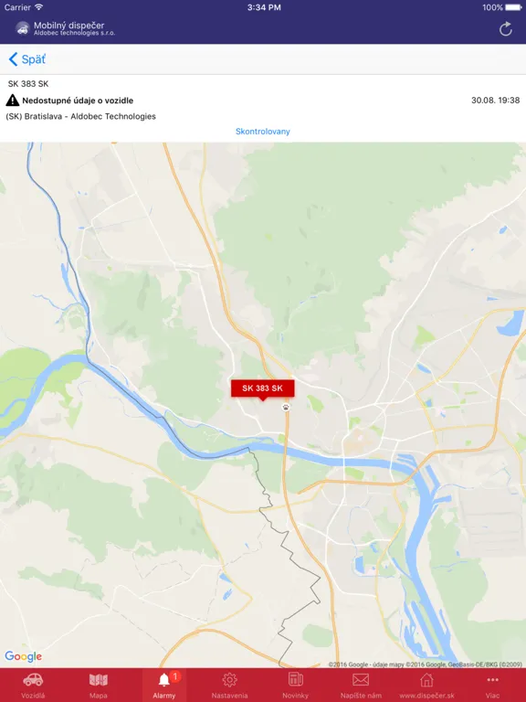 ภาพหน้าจอของ Mobile Dispecer iPad 