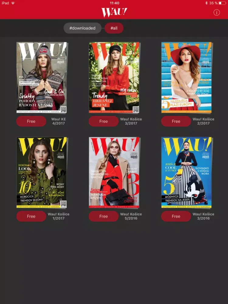 Wau! magazín Košice iPad  Screenshots