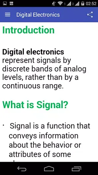 Capturas de tela do Digital Electronics