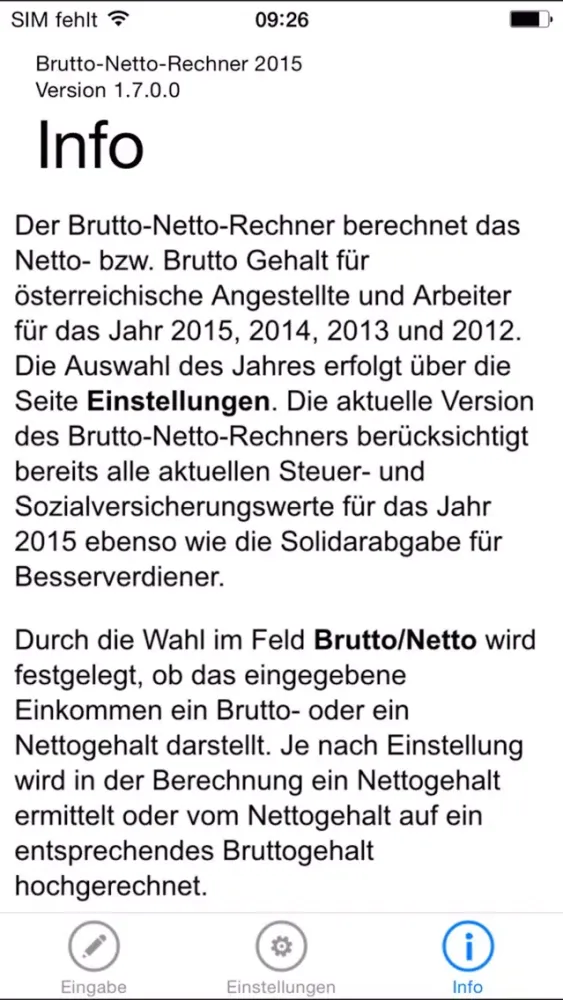Tangkapan skrin Brutto Netto Rechner 2017