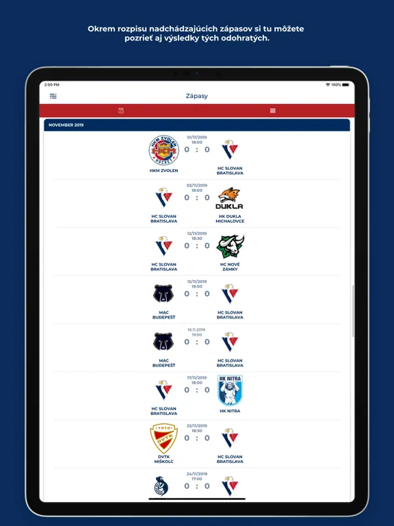 HC SLOVAN Bratislava iPad  Ekran Görüntüleri