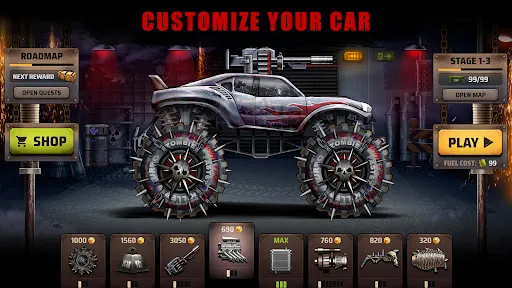 Tangkapan skrin Zombie Hill Racing: Earn Climb