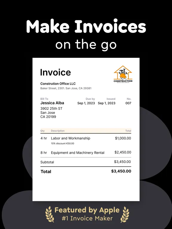 Invoice Maker, Estimate Billdu iPad 应用截图
