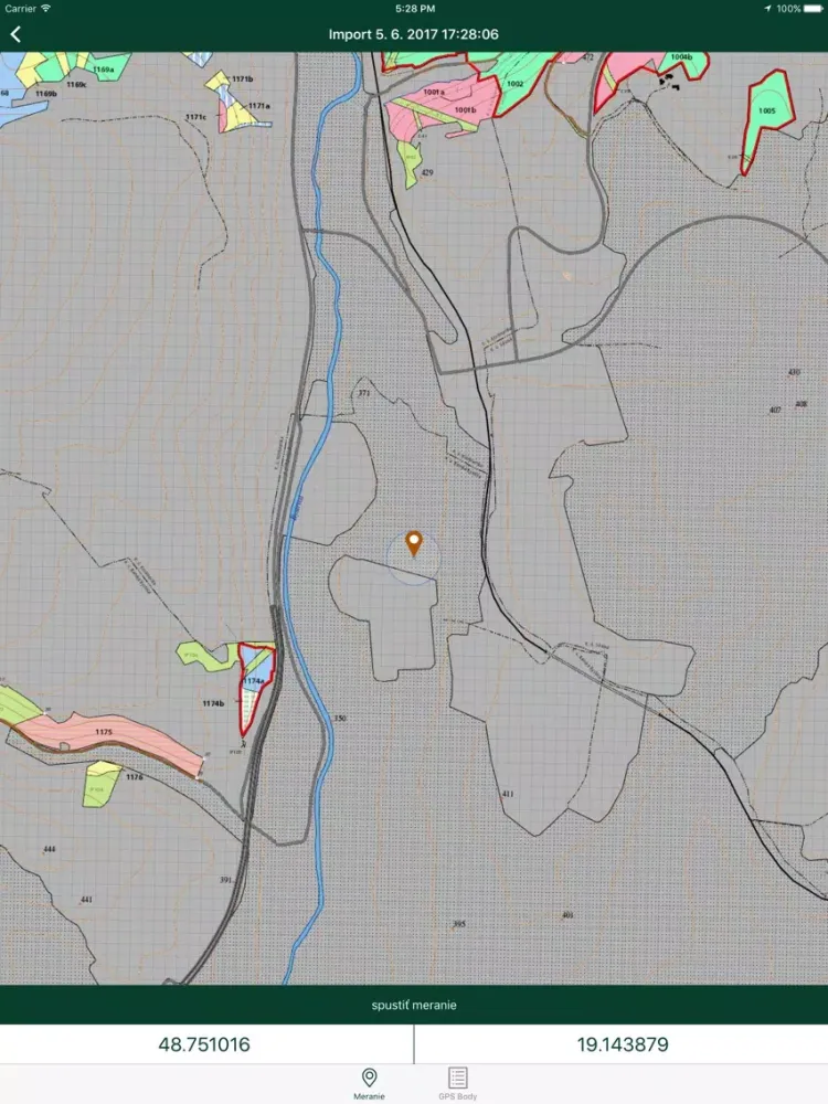 Captures d'écran de LSR WebGIS iPad 