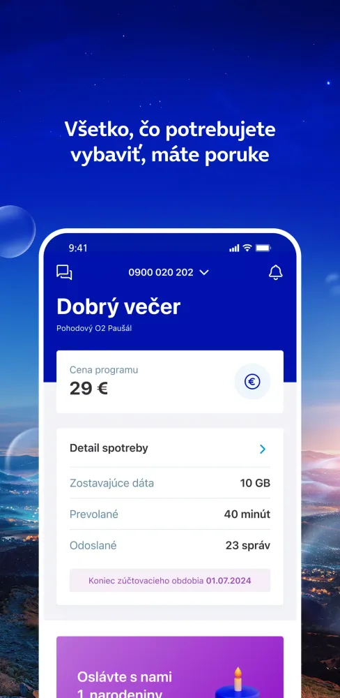 O2 aplikácia Screenshots
