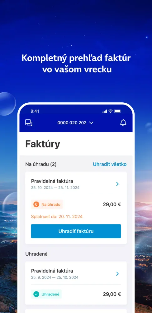O2 aplikácia Screenshots