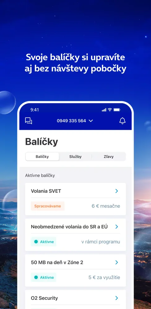 O2 aplikácia Screenshots