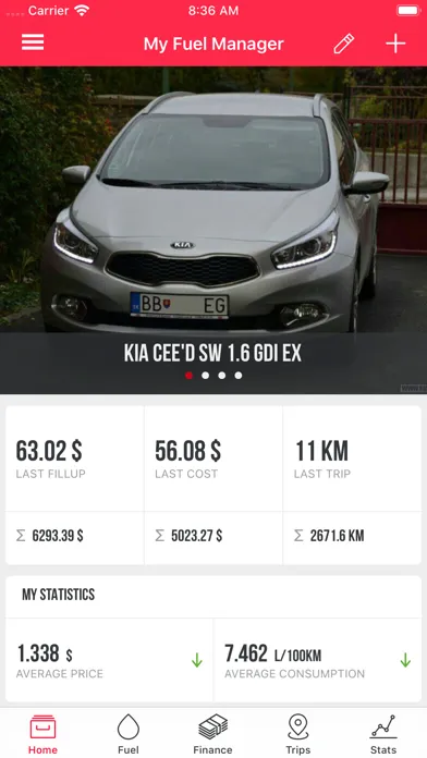 Zrzuty ekranu My Fuel Manager (Spotreba.sk)