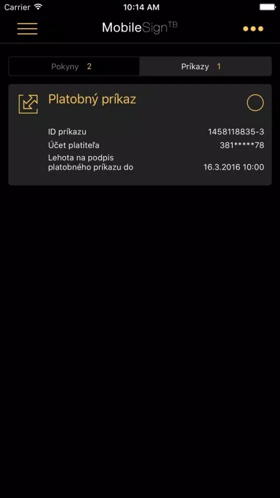 Zrzuty ekranu MobileSign