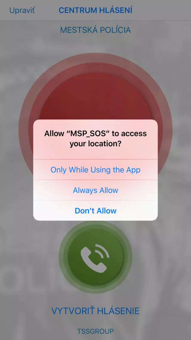 Tangkapan skrin MSP SOS