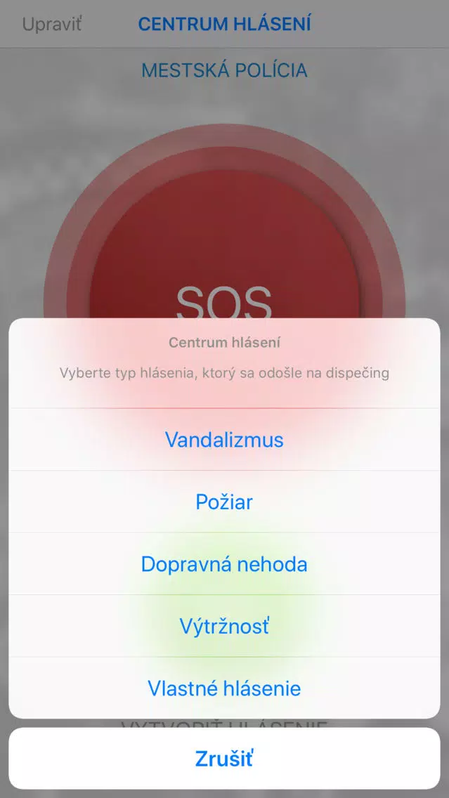 Tangkapan skrin MSP SOS