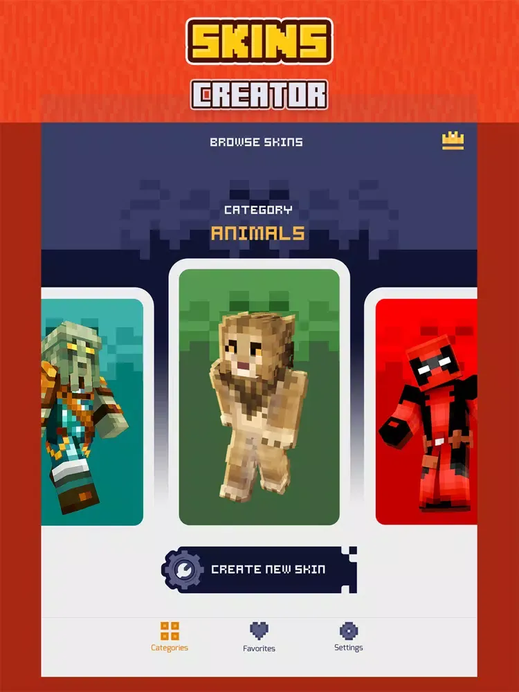 Ảnh chụp màn hình của Skins for Minecraft ° iPad 