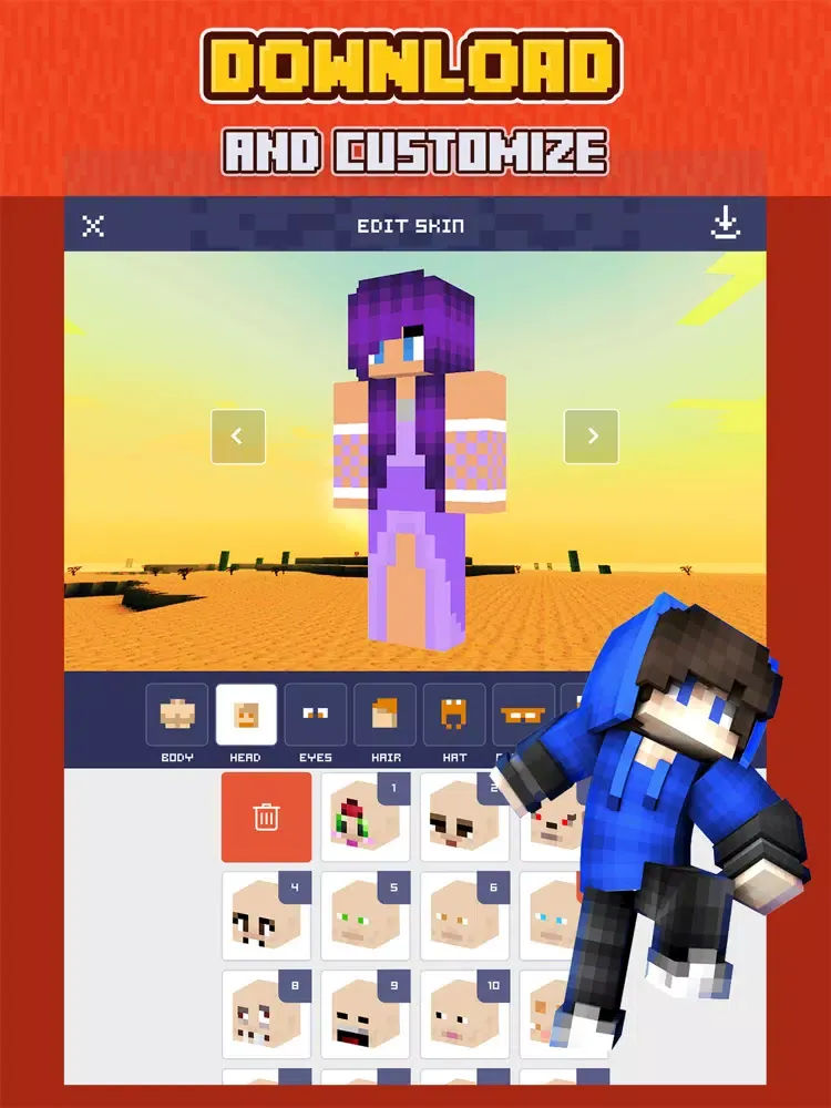 Ảnh chụp màn hình của Skins for Minecraft ° iPad 