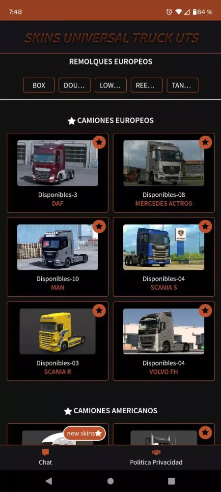 Captures d'écran de Skins universal truck uts