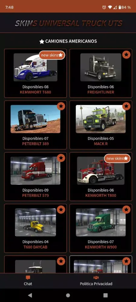 Captures d'écran de Skins universal truck uts