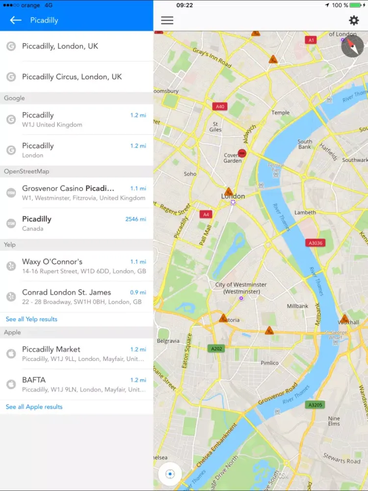 Captures d'écran de GPS Navigation (Sat Nav) iPad 