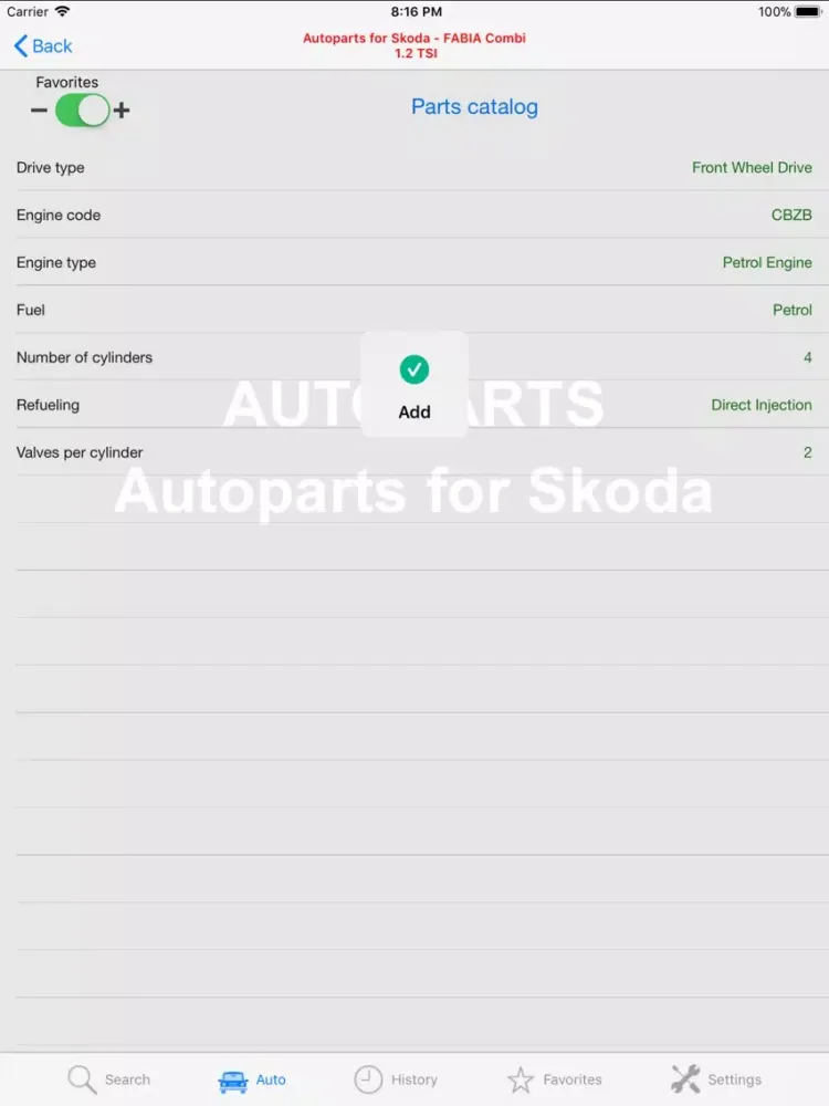 Autoparts for Skoda iPad 应用截图