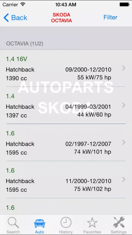 Autoparts for Skoda应用截图