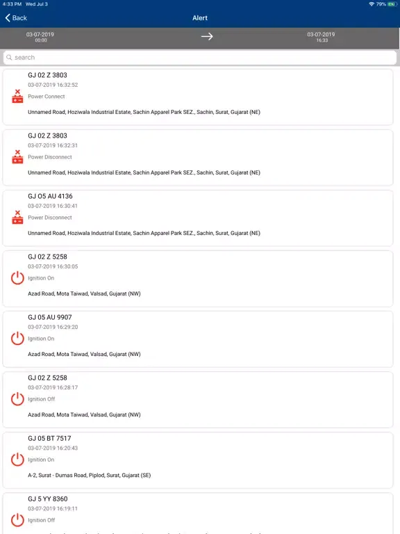 Ảnh chụp màn hình của SK Trackers iPad 