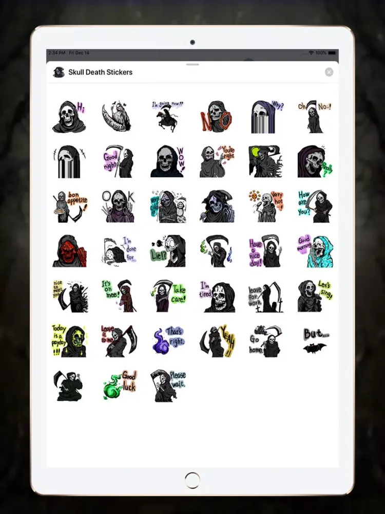 ภาพหน้าจอของ Skull Death Stickers iPad 