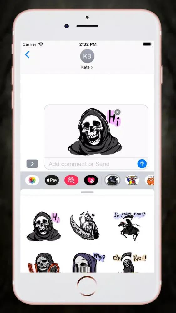 ภาพหน้าจอของ Skull Death Stickers