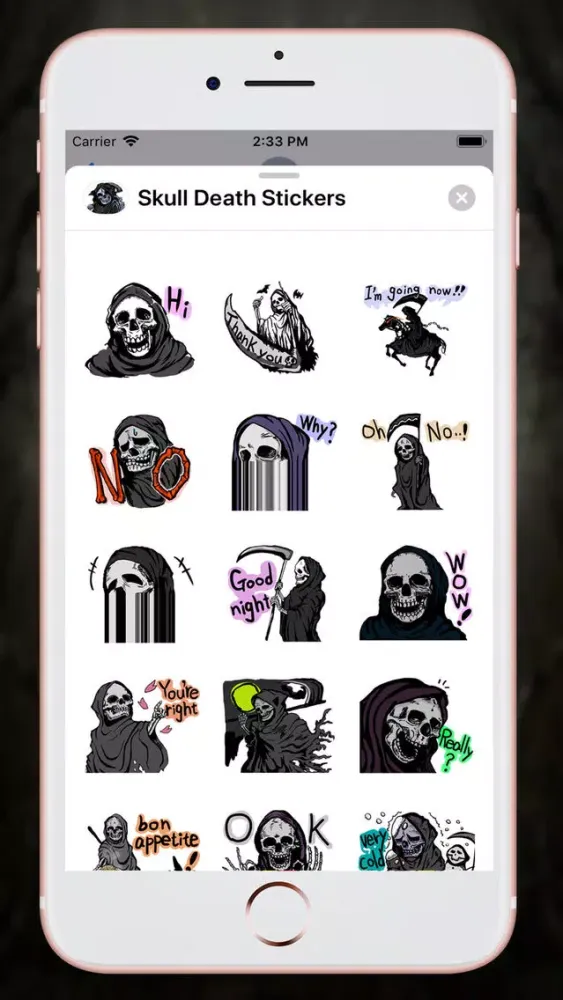 ภาพหน้าจอของ Skull Death Stickers
