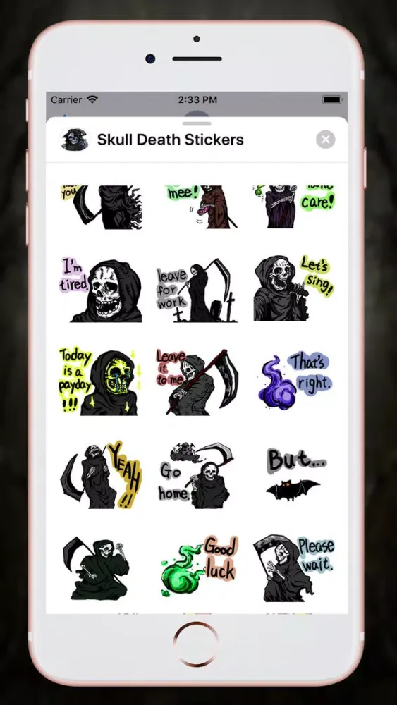 ภาพหน้าจอของ Skull Death Stickers