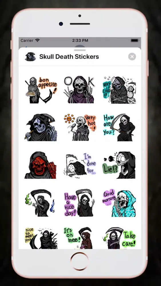 ภาพหน้าจอของ Skull Death Stickers