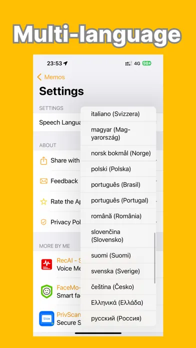 Vomemo - Voice To Memo Screenshots