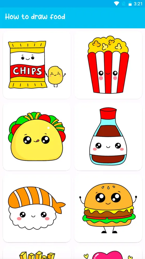 How to draw cute food स्क्रीनशॉट