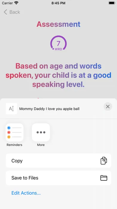 Tangkapan layar Baby's First Words