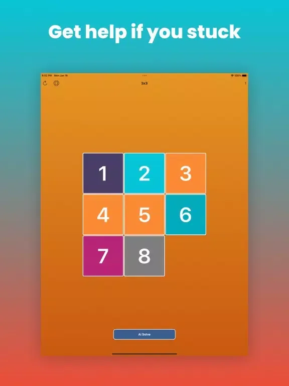 Zrzuty ekranu sliding 15puzzle fifteen iPad 