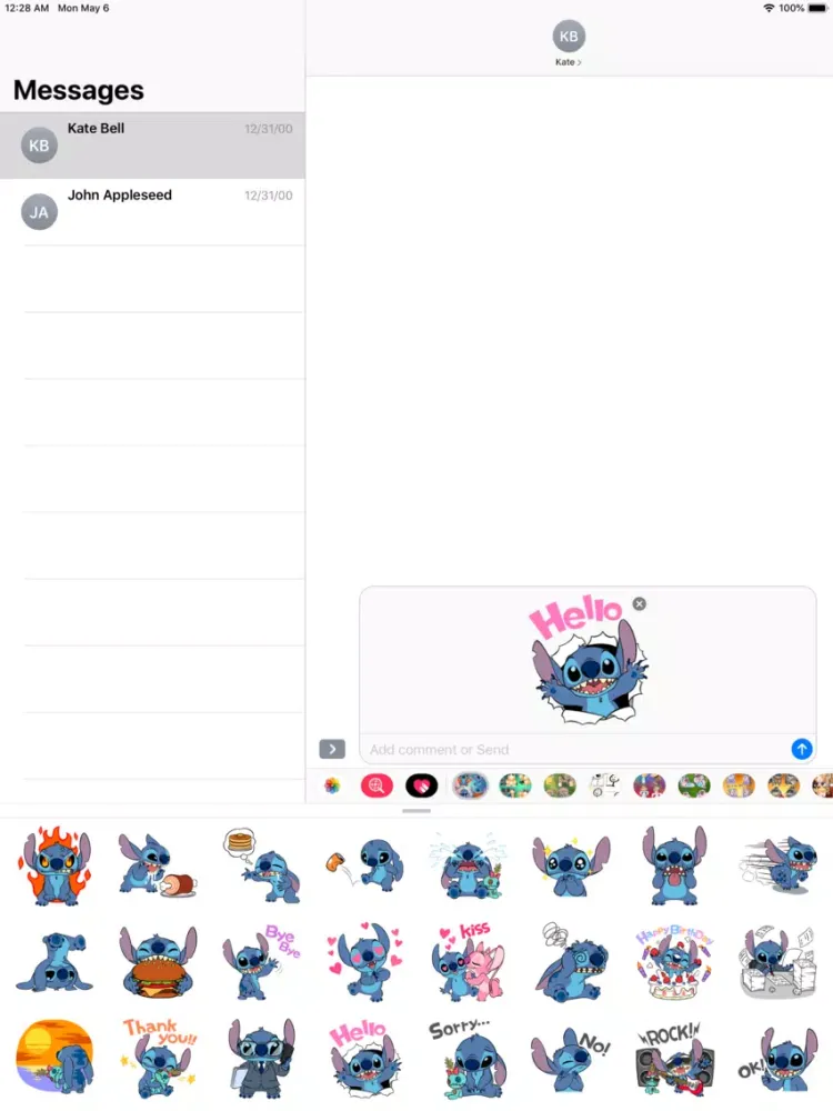 Cute Blue Koala Stitch Sticker iPad  スクリーンショット