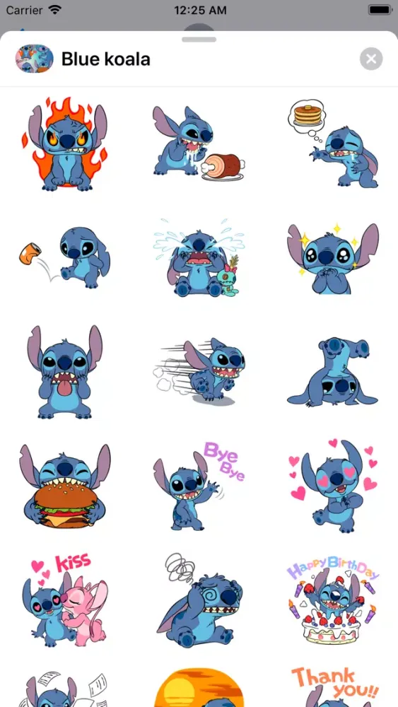 Cute Blue Koala Stitch Sticker スクリーンショット