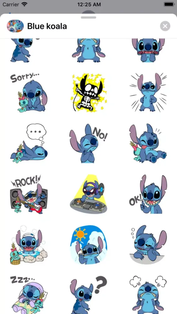 Cute Blue Koala Stitch Sticker スクリーンショット