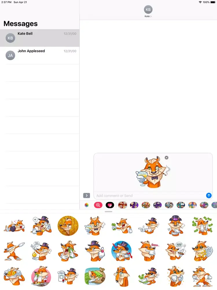 تصاویر Rich Fox Stickers iPad 