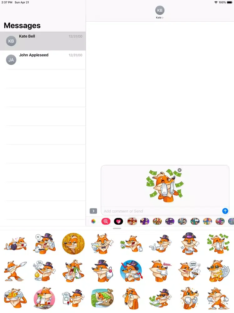 تصاویر Rich Fox Stickers iPad 