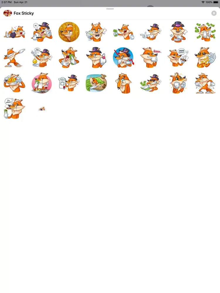 تصاویر Rich Fox Stickers iPad 