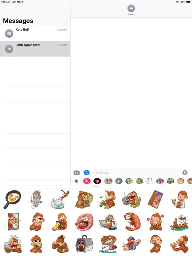 Capturas de tela do Adorable Cute Monkey Stickers iPad 