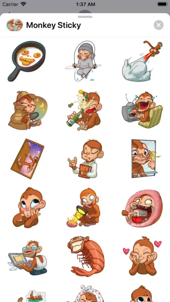 Capturas de tela do Adorable Cute Monkey Stickers