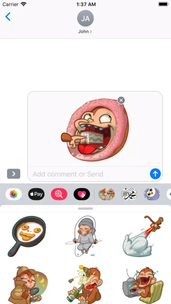 Capturas de tela do Adorable Cute Monkey Stickers