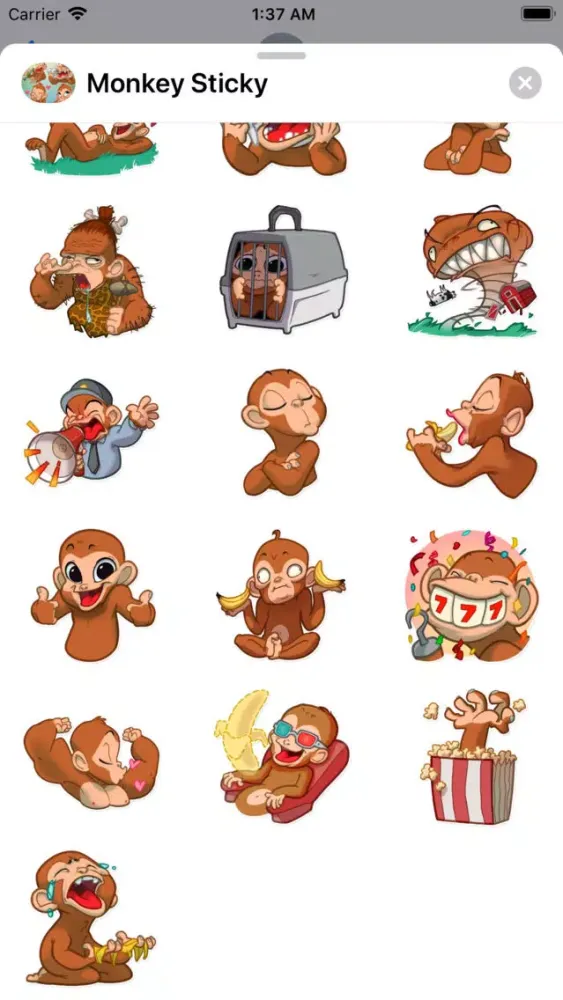 Capturas de tela do Adorable Cute Monkey Stickers