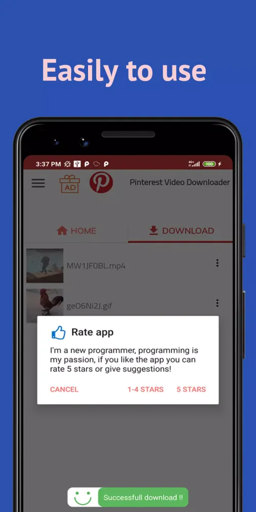 Tangkapan skrin Video Downloader for Pinterest