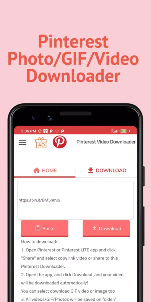 Tangkapan skrin Video Downloader for Pinterest