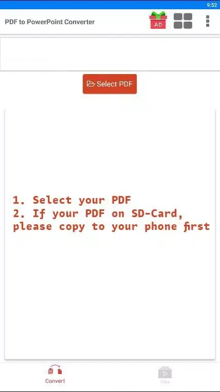Скриншоты PDF to PPTX Converter