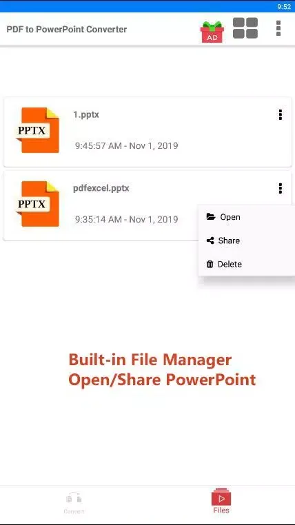 Скриншоты PDF to PPTX Converter