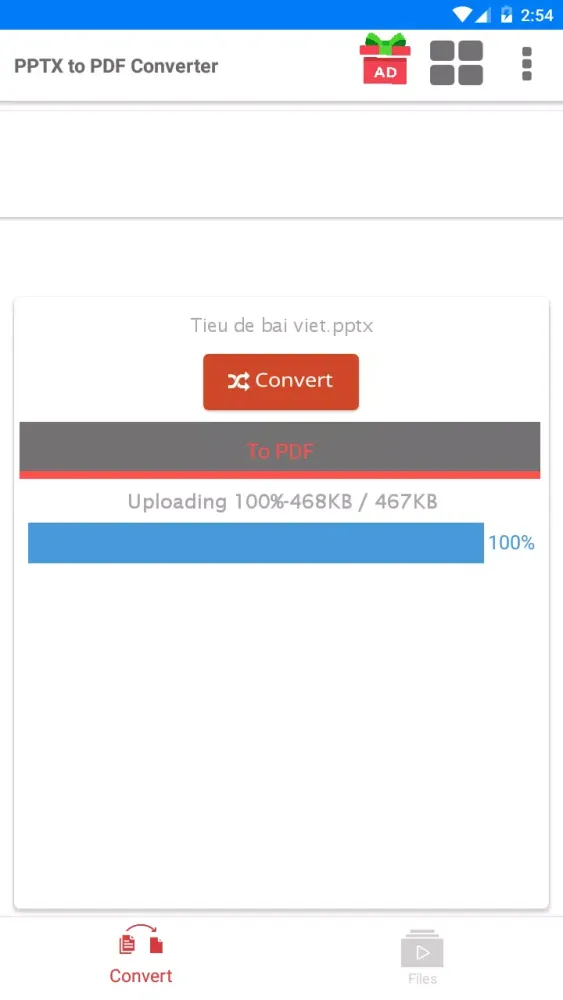 Captures d'écran de PPTX to PDF Converter