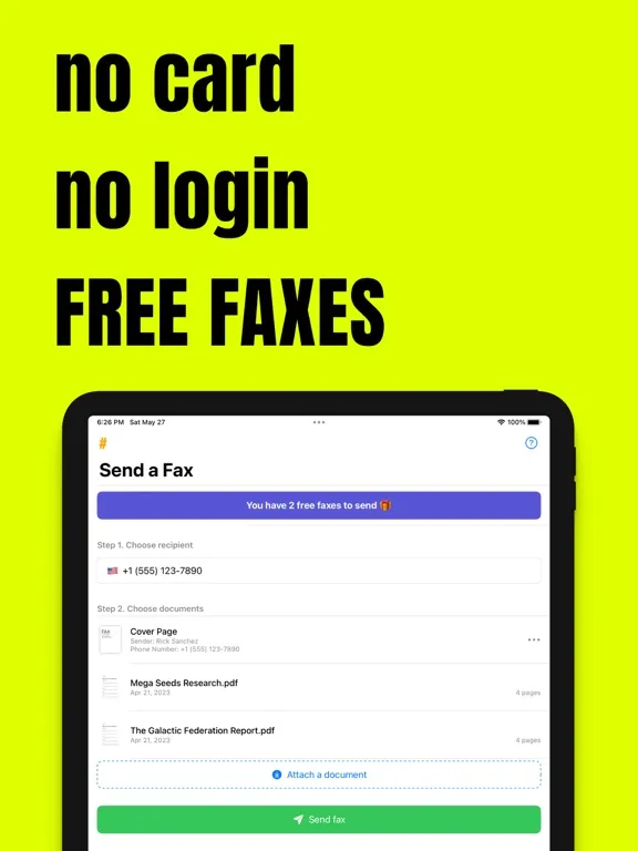 #FAX from iPhone: free sending iPad  स्क्रीनशॉट