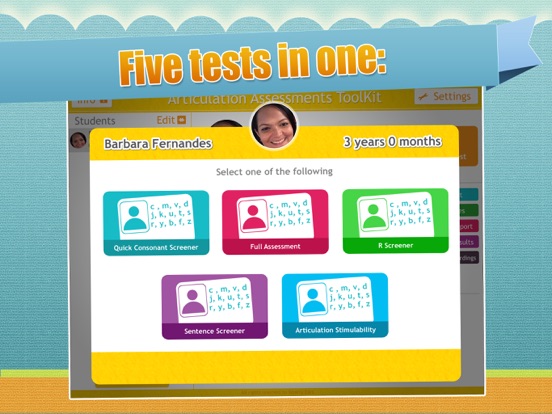 Capturas de tela do Articulation Assessment ToolKt iPad 